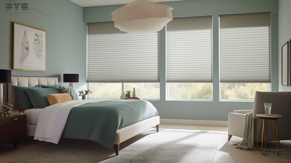 A West Palm Beach guest bedroom with Blackout Roller Shades and a canal view.
