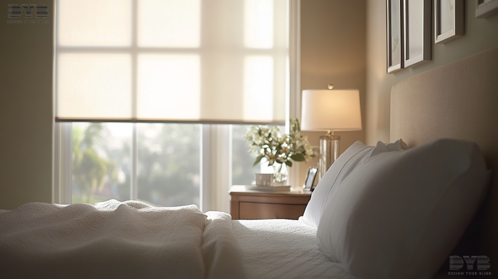 Screen Roller Shades in Boca Raton guest bedroom