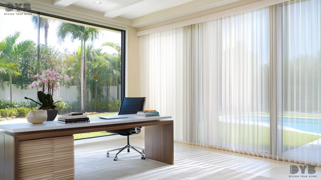 Screen Roller Shades in Boca Raton home office