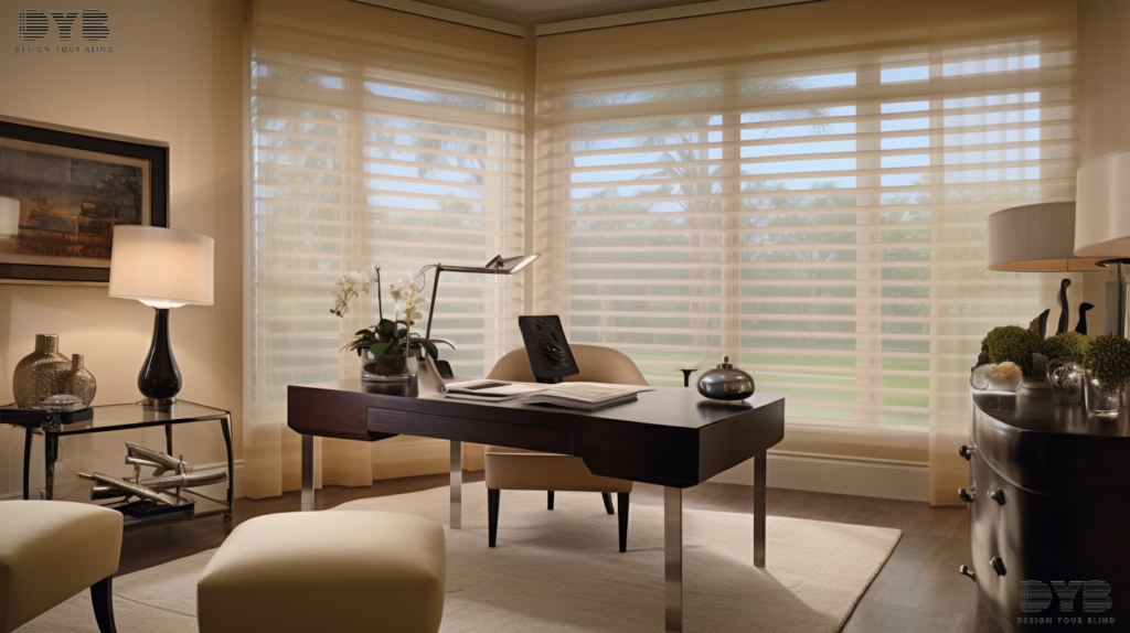 Zebra Shades in a Palm Beach Gardens home office