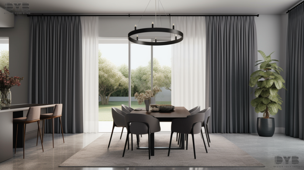 Blackout Curtains in a dining room in West Palm Beach, FL.