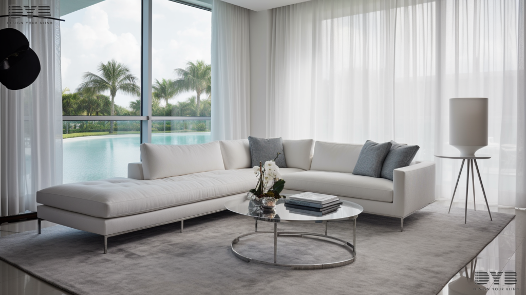 Sheer Curtains in a modern living room in Boca Raton