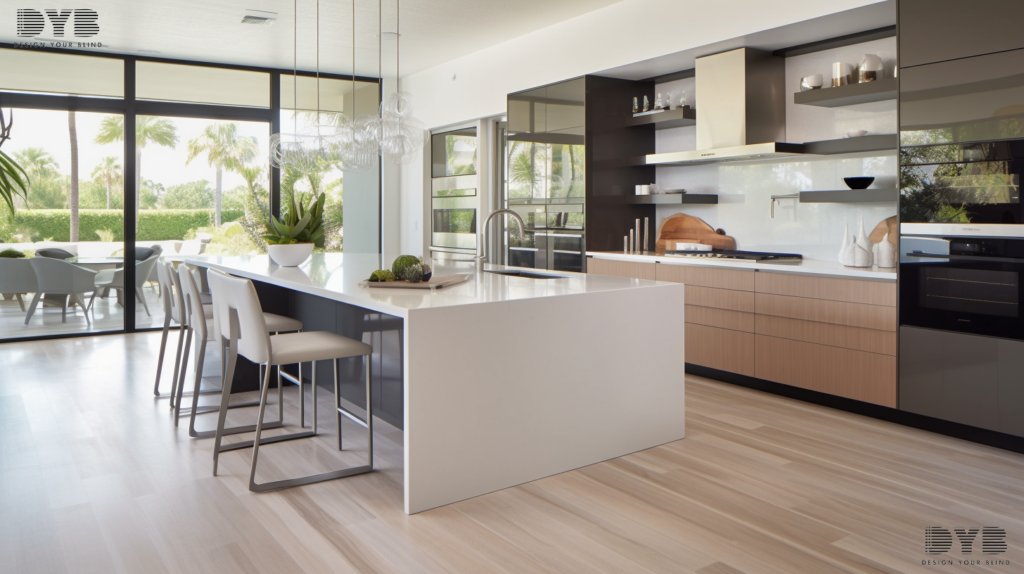 Silhouette Shades in a contemporary kitchen in Delray Beach, Florida