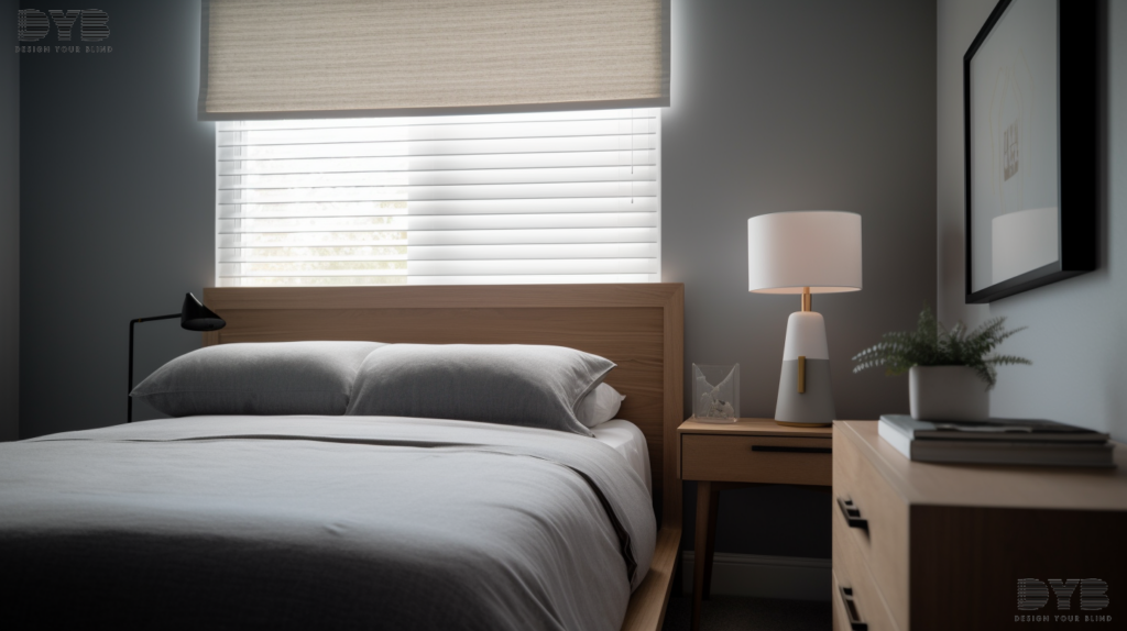 Blackout Roller Shades in a Boynton Beach guest bedroom, creating a serene sleep environment.