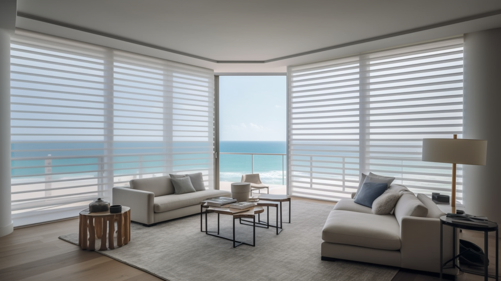 Hunter Douglas Silhouette Shades in a Boca Raton Living Room