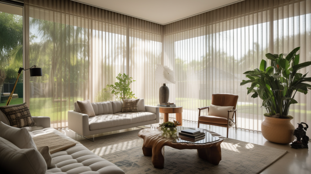 Hunter Douglas Silhouette® Shades in a formal living room in Boynton Beach, Florida.