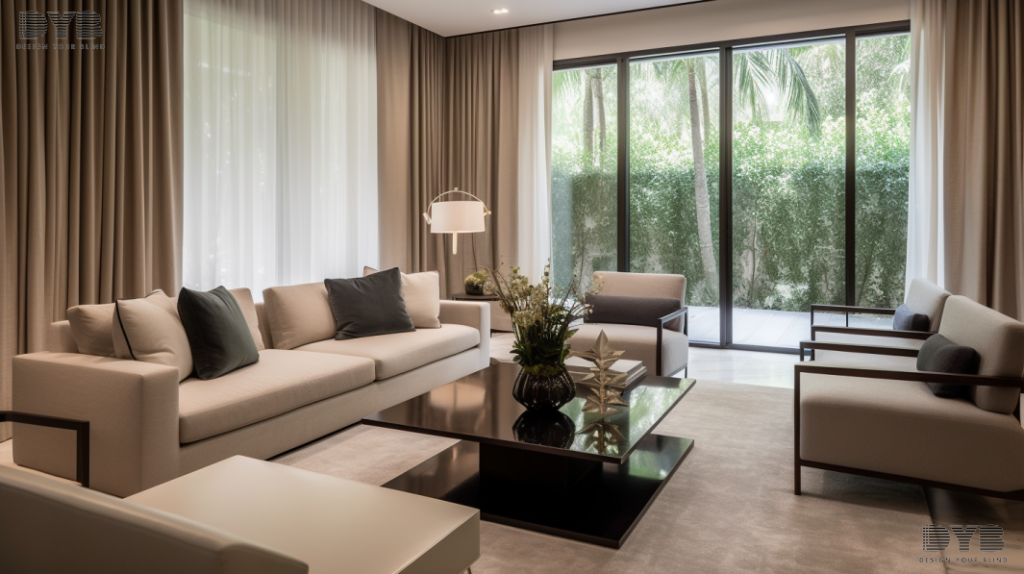 Blackout curtains in a Boynton Beach family room